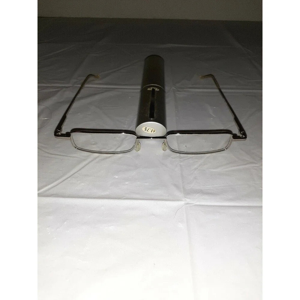 Silver Reading Glasses With Carrying Tube 1.75